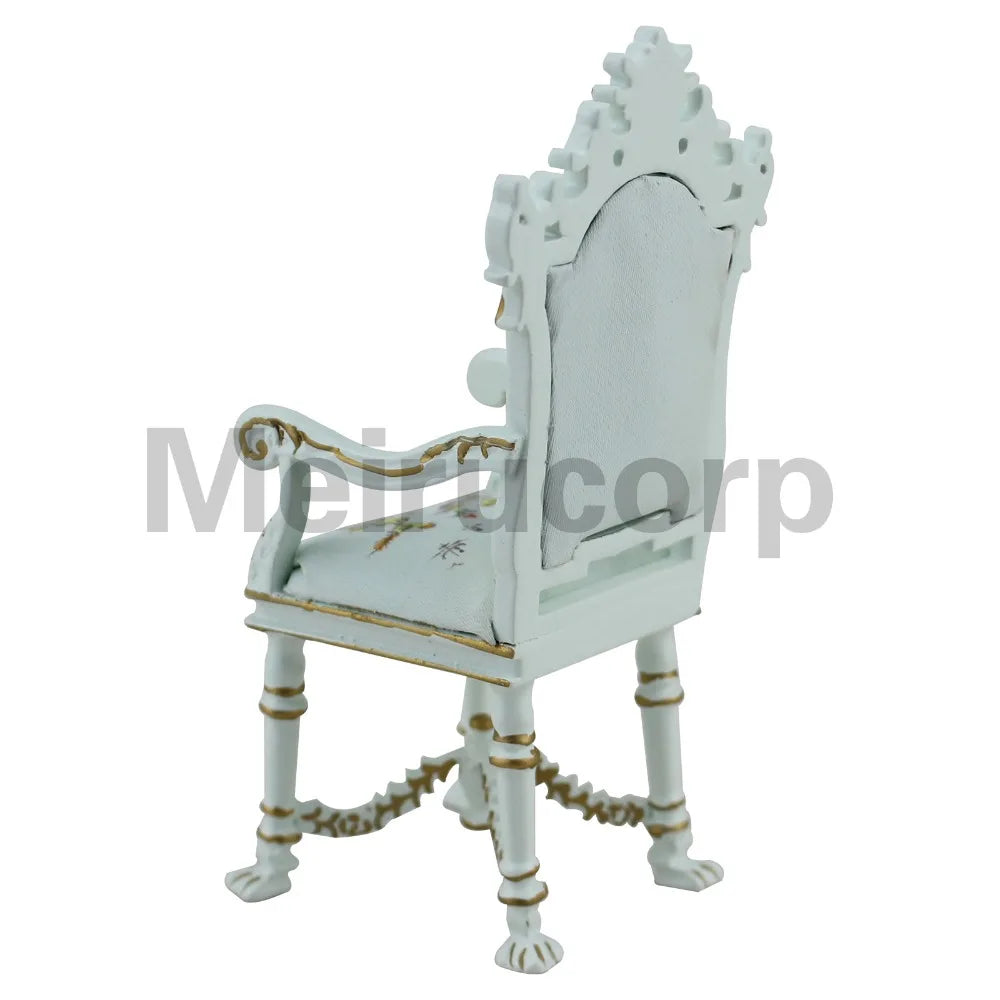 Sillón de paisaje clásico pintado a mano a escala 1:12, muebles de casa de muñecas en miniatura