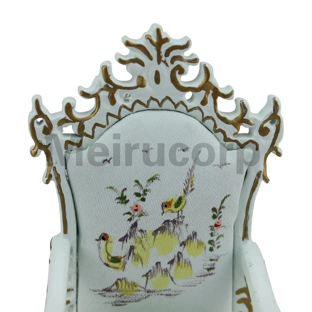 Sillón de paisaje clásico pintado a mano a escala 1:12, muebles de casa de muñecas en miniatura