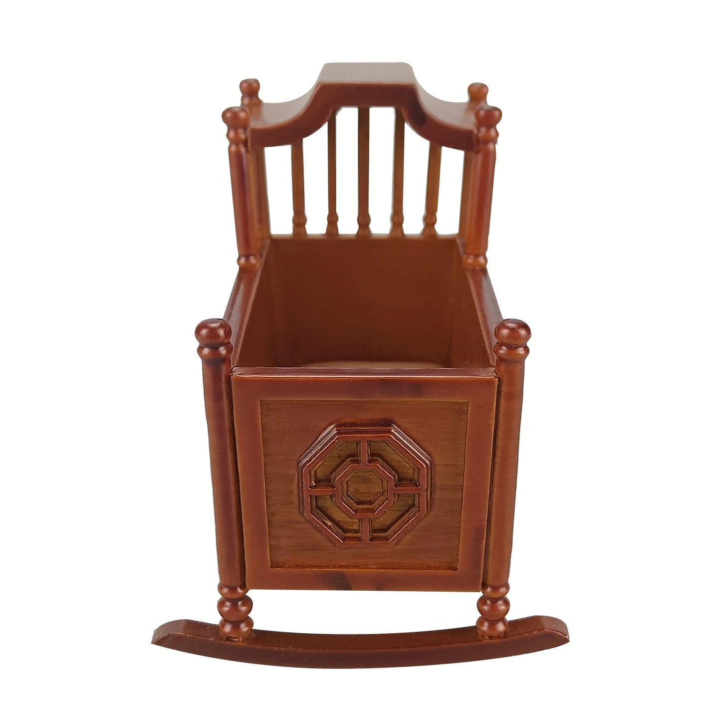 Cuna de madera a escala 1:12 para muebles de casa de muñecas y muñecas
