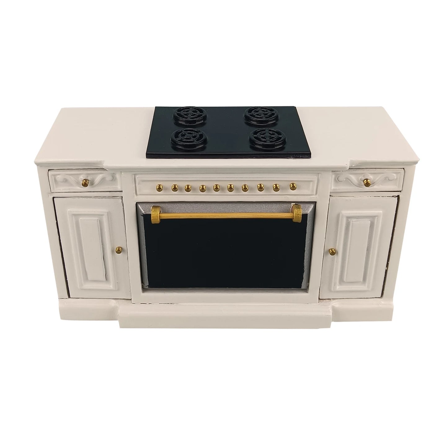 Encimera de cocina con horno para casa de muñecas a escala 1:12 - Muebles en miniatura para casas de muñecas