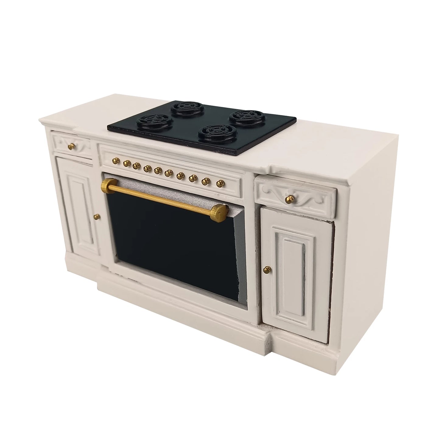 Encimera de cocina con horno para casa de muñecas a escala 1:12 - Muebles en miniatura para casas de muñecas