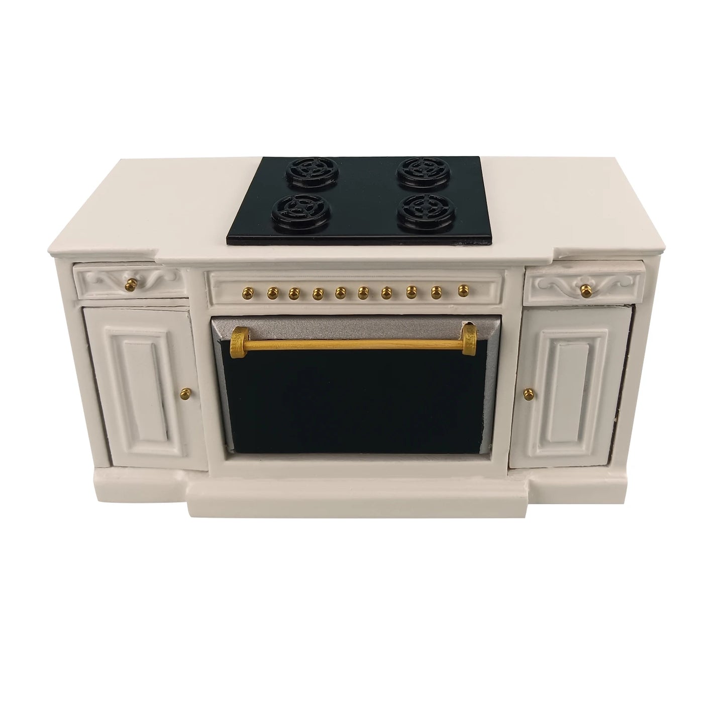 Encimera de cocina con horno para casa de muñecas a escala 1:12 - Muebles en miniatura para casas de muñecas