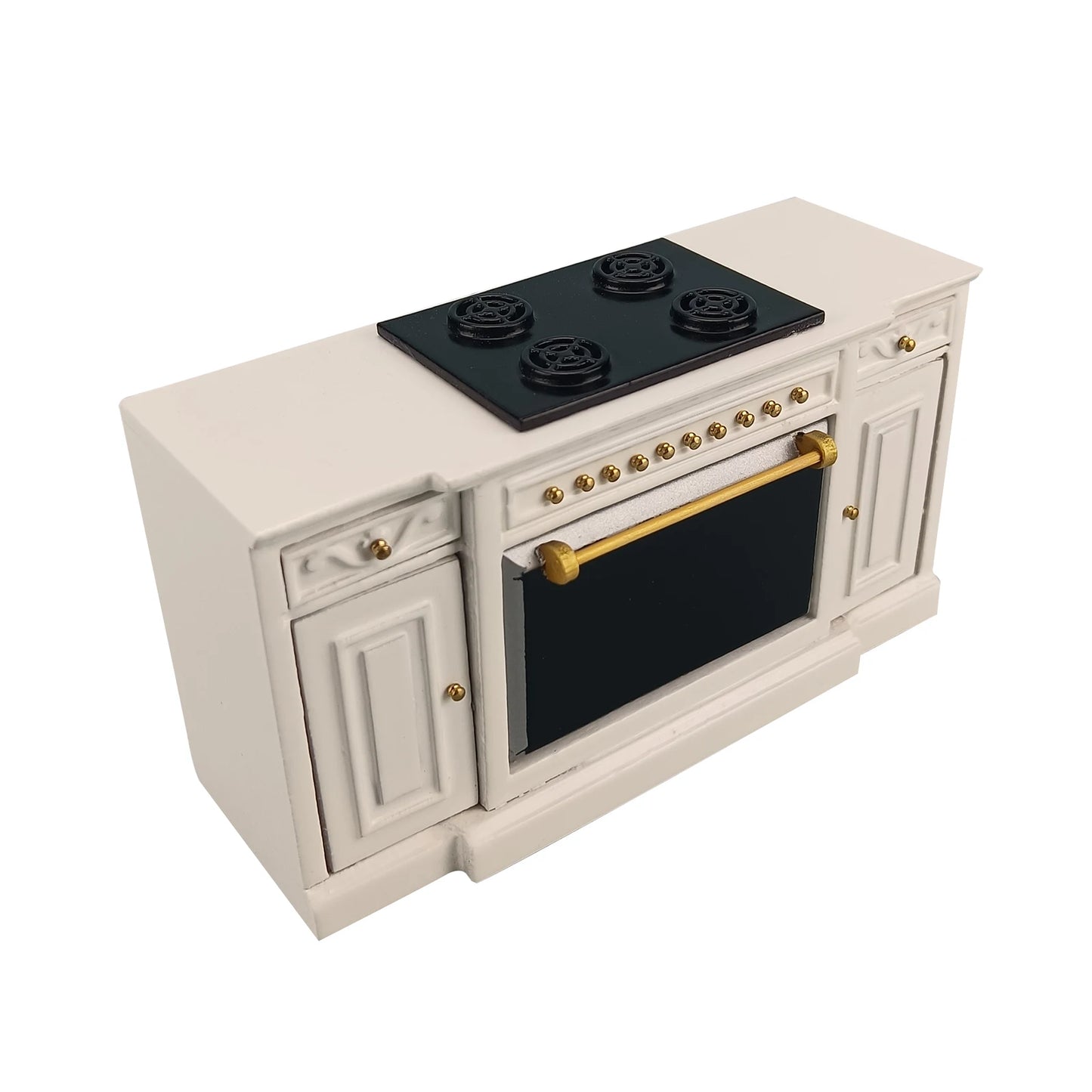 Encimera de cocina con horno para casa de muñecas a escala 1:12 - Muebles en miniatura para casas de muñecas