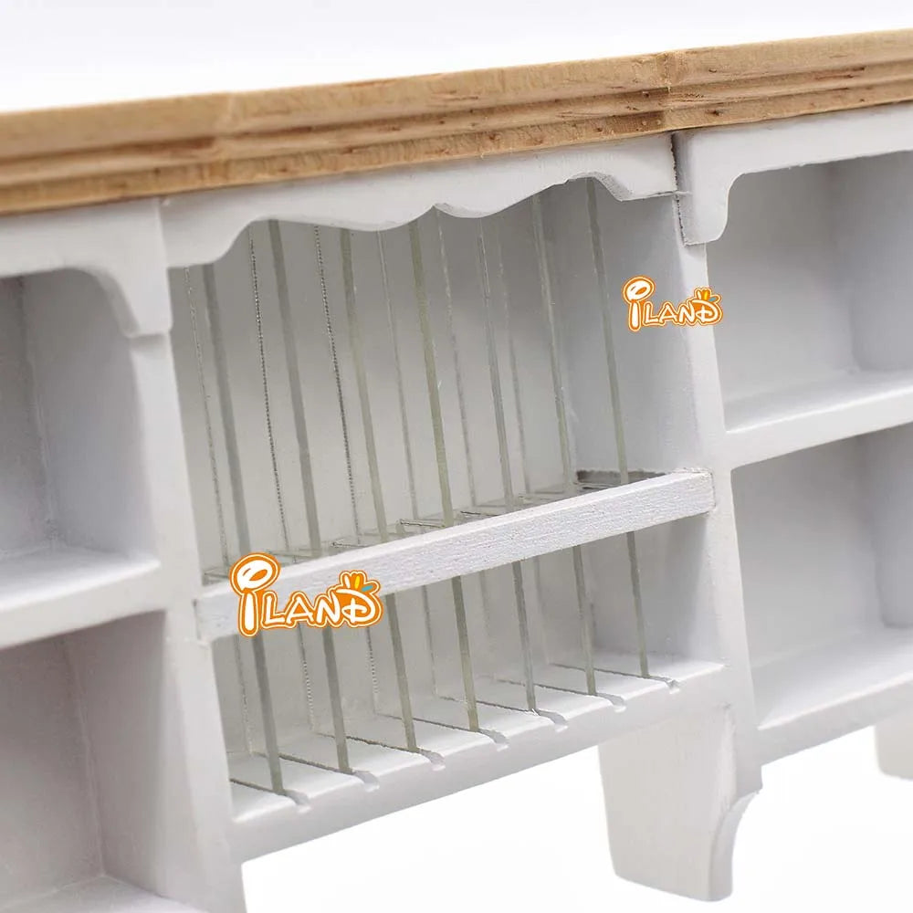 1:12 Scale Wooden Wall Hanging Cabinet Miniature Dollhouse Furniture For Kitchen Dining Room Storage Shelf