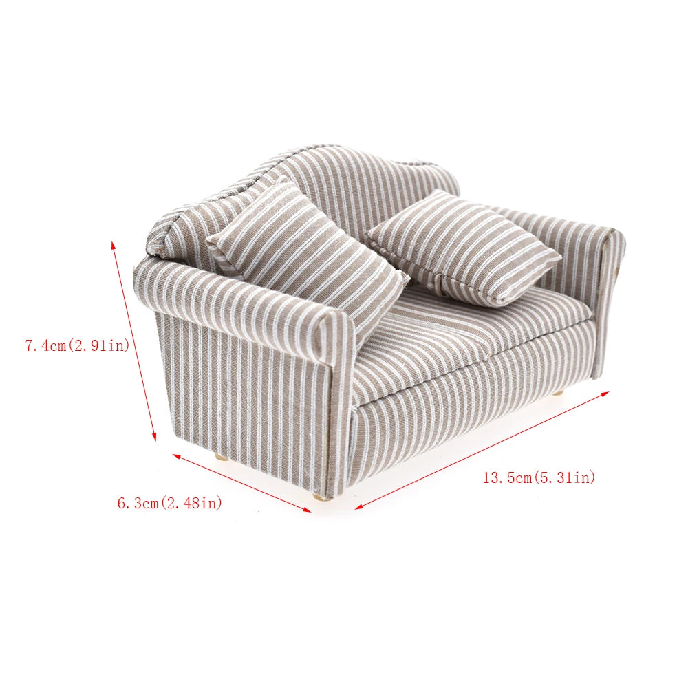 1:12 Scale Dollhouse Furniture Sofa Bookshelf Cabinet Coffee Table Miniature Living Room Accessories For Dollhouse Decoration