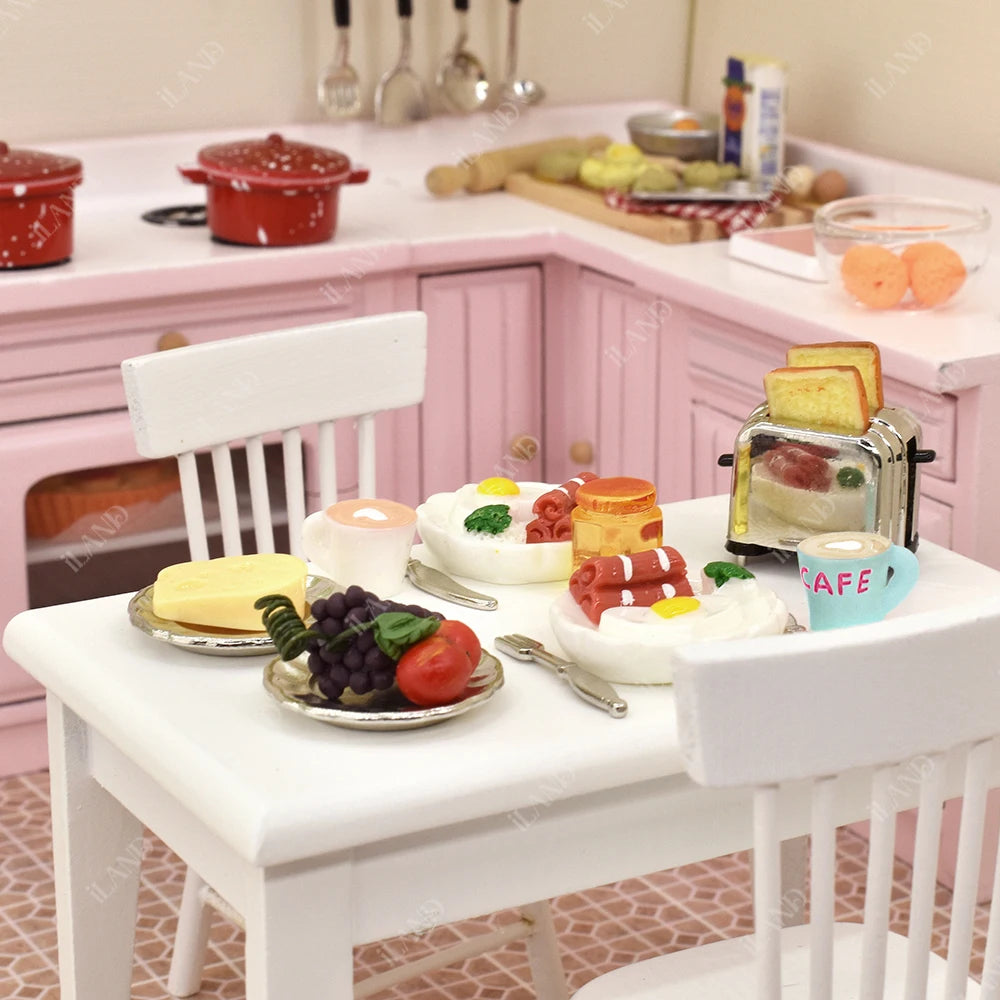 1:12 Scale Miniature Toaster Bread Maker Pretend Play Dollhouse Kitchen Accessories