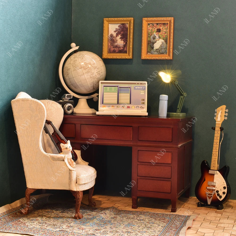 1:6 Scale Mini Globe For Dollhouse High Precision Rotating World Map Miniature Furniture For BJD Figures