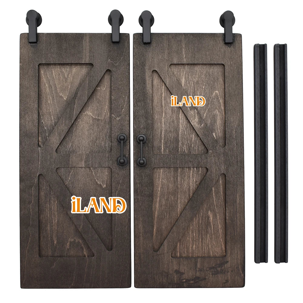 1:12 Scale Wooden Sliding Barn Doors Miniature Dollhouse Accessories 2pcs