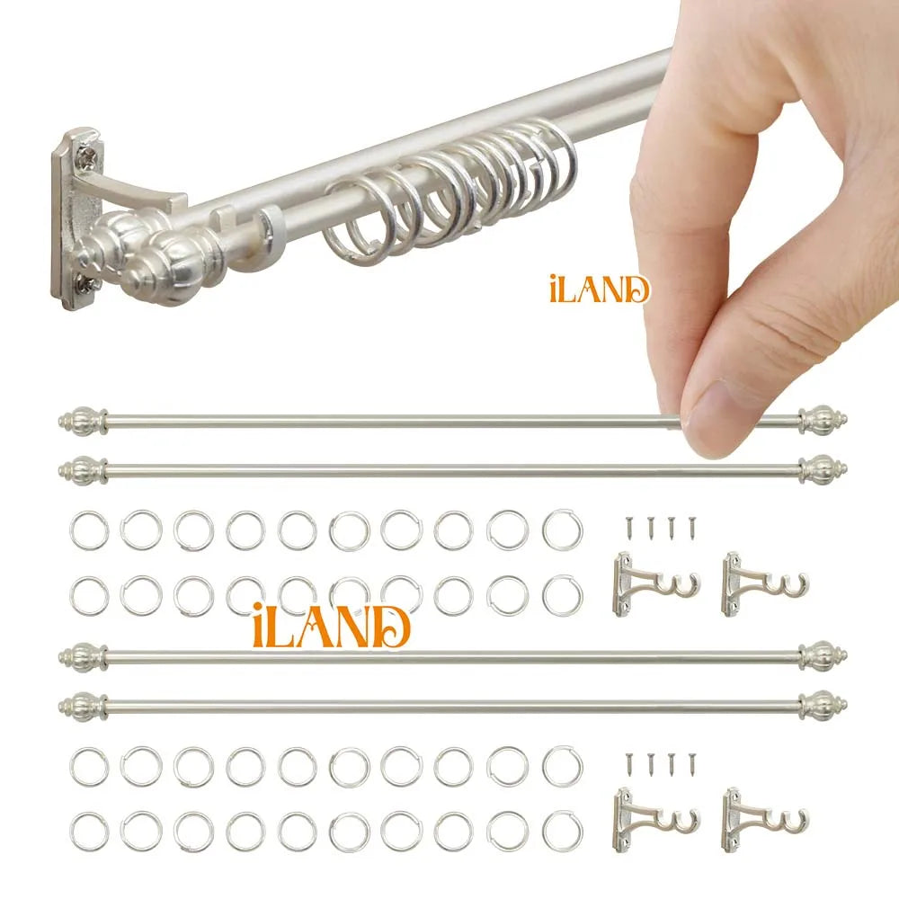 1:12 Scale Miniature Curtain Rods Luxury White Dollhouse Accessories