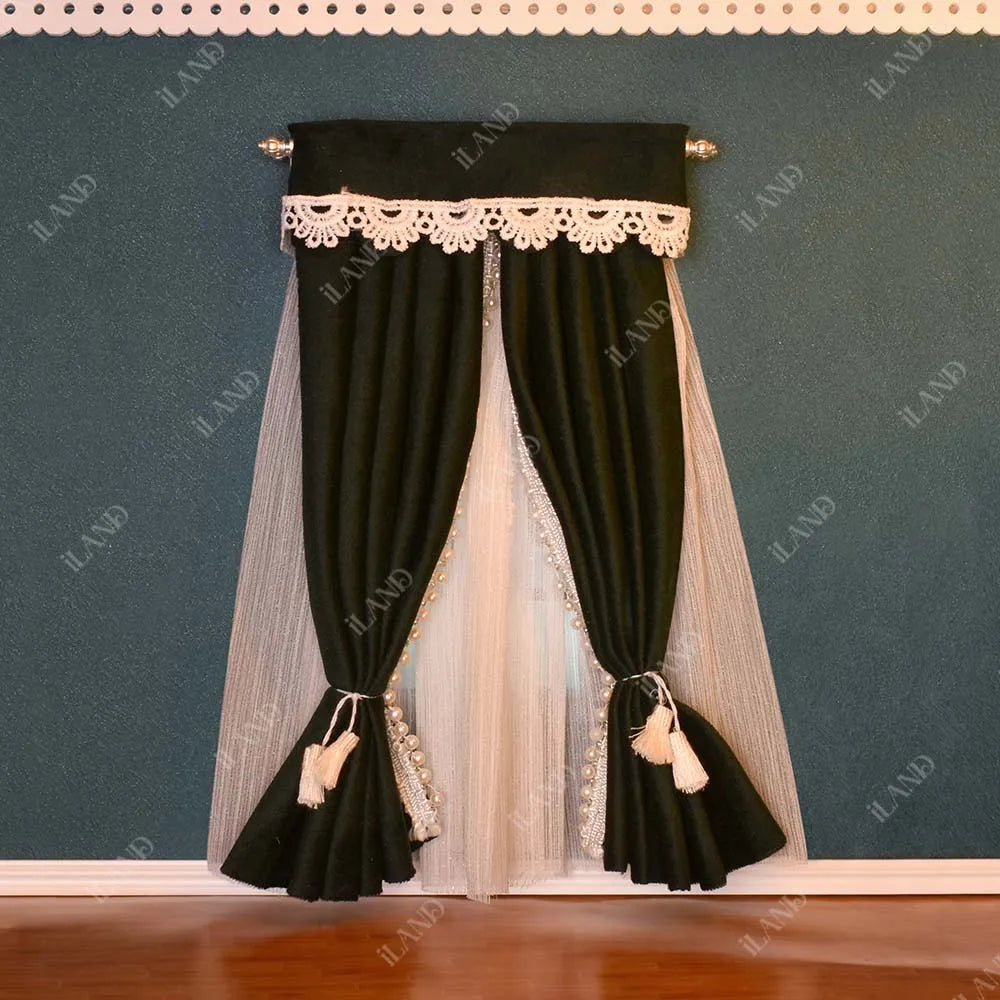 1:12 Scale Miniature Curtain Rods Luxury White Dollhouse Accessories