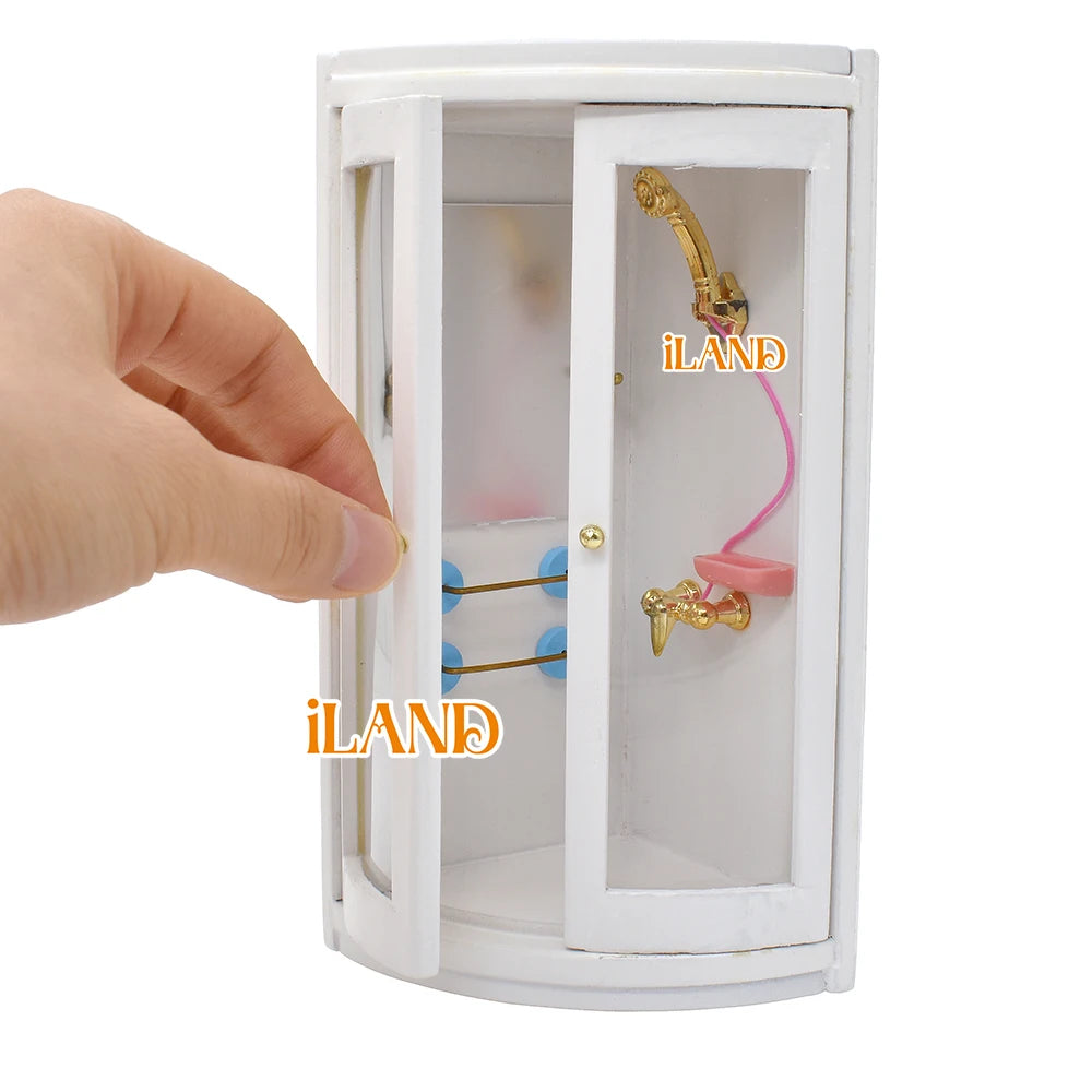 1:12 Scale Miniature Dollhouse Bathroom Set With Ceramic Toilet Bathtub Vanity And Sink Accessories