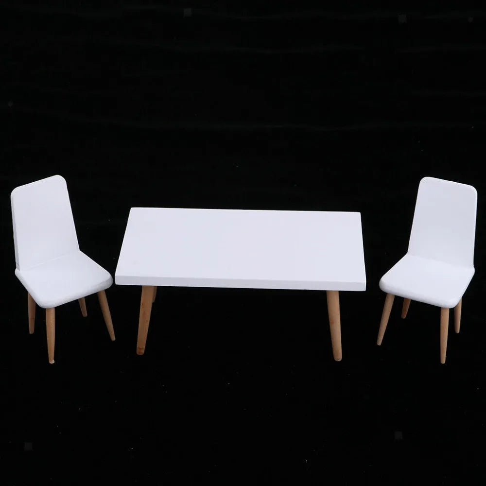 1:12 Scale Modern Dining Table With Chairs Miniature Dollhouse Furniture For Dining Room Miniature Toys For Girls Boys Children