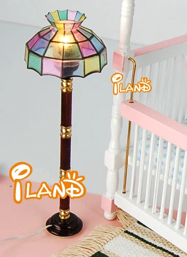 1:12 Scale Miniature Floor Lamp With Electric Wire Plug 12V Lighting For Dollhouse Decor Miniature Furniture