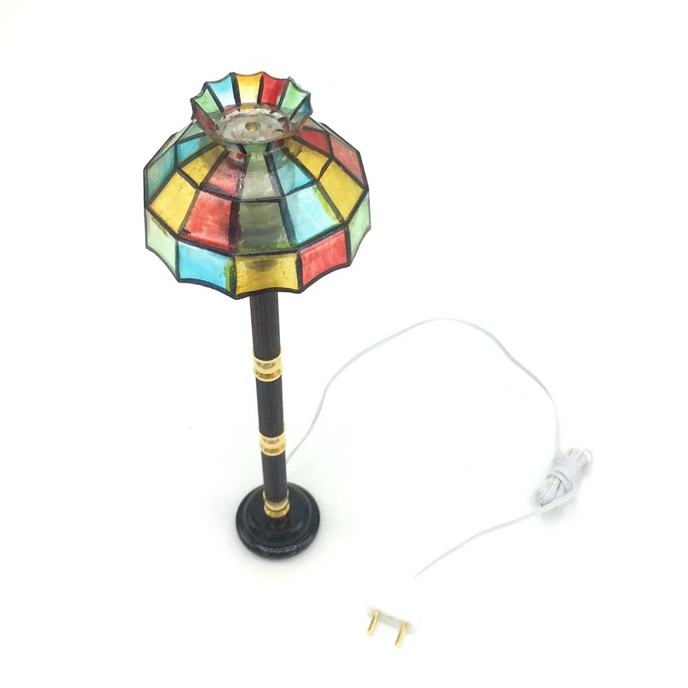 1:12 Scale Miniature Floor Lamp With Electric Wire Plug 12V Lighting For Dollhouse Decor Miniature Furniture