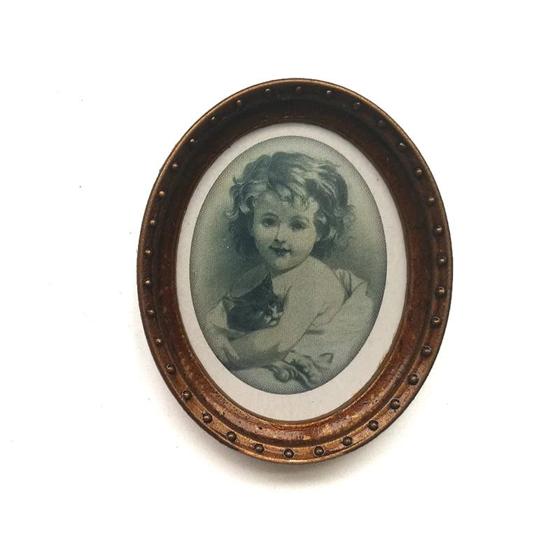 1:12 Scale Miniature Framed Picture Paintings Set For Dollhouse Decoration Accessories DIY