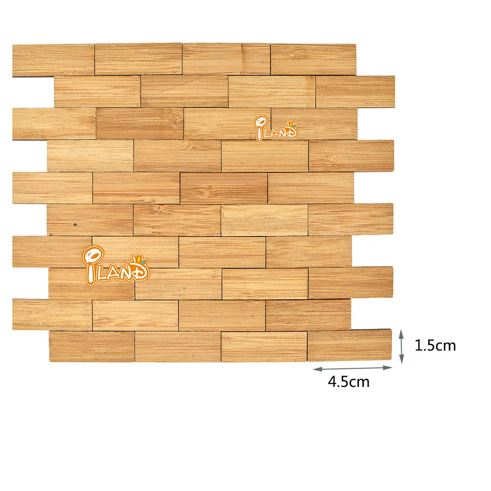 1:12 Scale Miniature Dollhouse Accessories 48 Pcs Light Bamboo Patchwork Flooring Geometric Tiles For Dollhouse Miniature Furniture