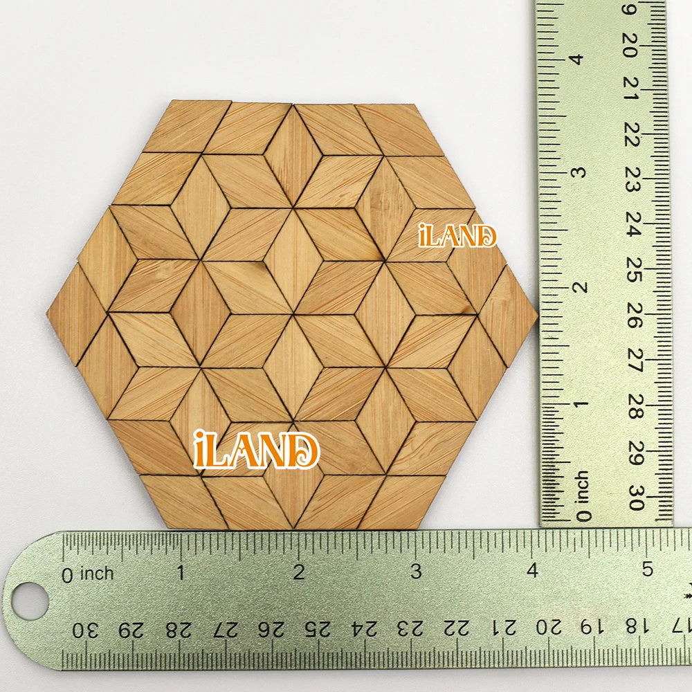1:12 Scale Miniature Dollhouse Accessories 48 Pcs Light Bamboo Patchwork Flooring Geometric Tiles For Dollhouse Miniature Furniture
