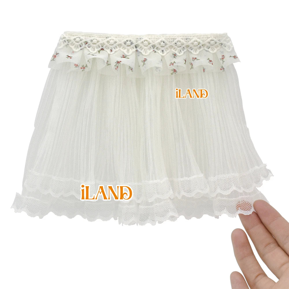1:12 Scale Miniature Dollhouse Curtains Set Multi Layered Lace Tulle Window Dressing Accessories For Doll House Decor