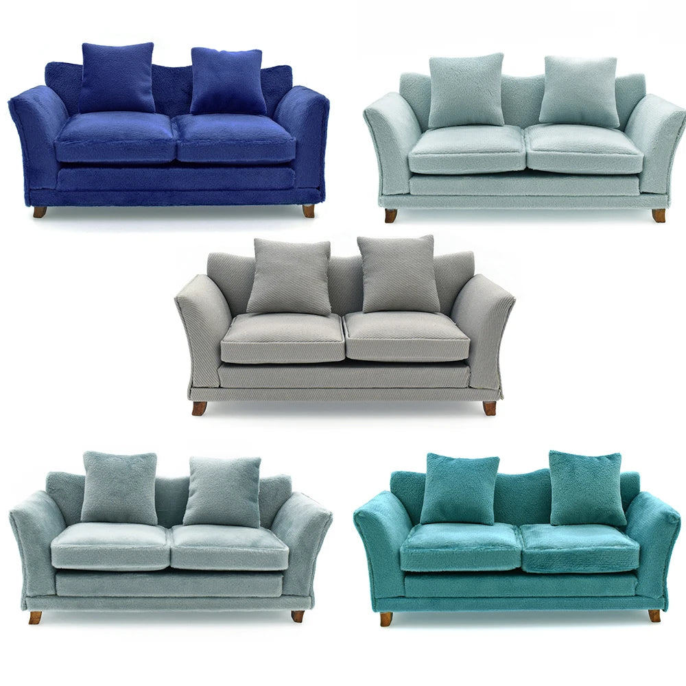 1:12 Scale Modern Miniature Sofa Dollhouse Furniture For Living Room