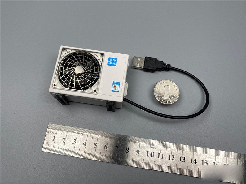 1:12 Scale Miniature Rotatable Air Conditioner Model Dollhouse Accessory Desktop Miniature Furniture For OB11 Dolls