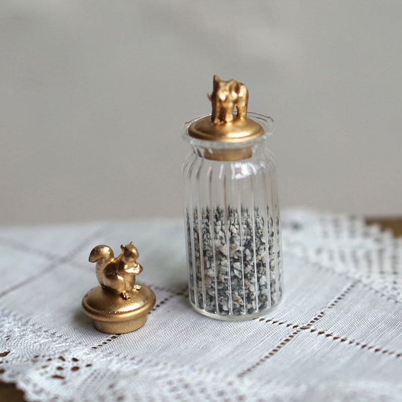 Tanque de almacenamiento en miniatura de vidrio a escala 1:12 para casa de muñecas, suministros de cocina, accesorios, juguete para casa de juegos.