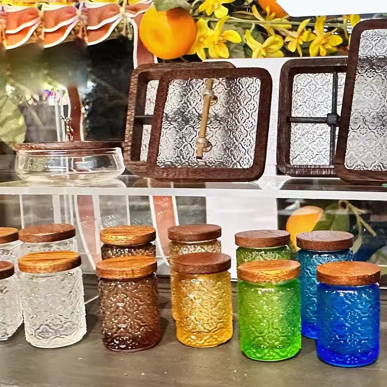 Accessoires de cuisine miniatures pour maison de poupée, échelle 1:6, simulation de bégonia, bouteilles hautes et courtes, pot de rangement, modèle de bureau BJD Blythe