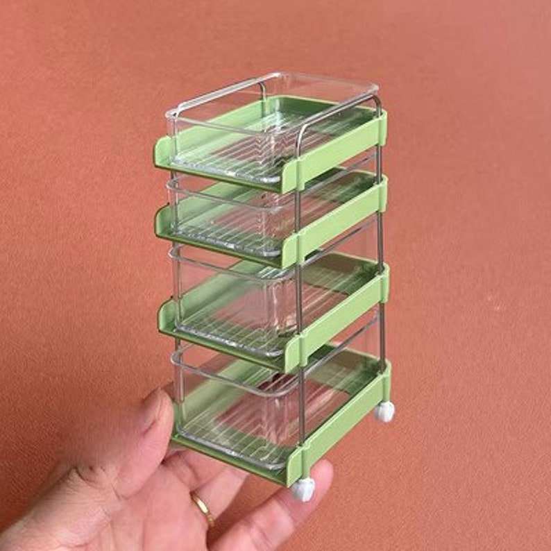 Estante de almacenamiento para carrito de cocina en miniatura a escala 1:6, accesorios para casa de muñecas, decoración de escritorio, BJD, Blythe, GSC