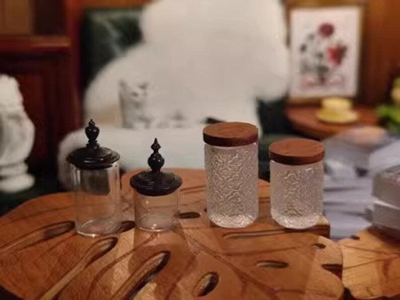 Accessoires de cuisine miniatures pour maison de poupée, échelle 1:6, simulation de bégonia, bouteilles hautes et courtes, pot de rangement, modèle de bureau BJD Blythe