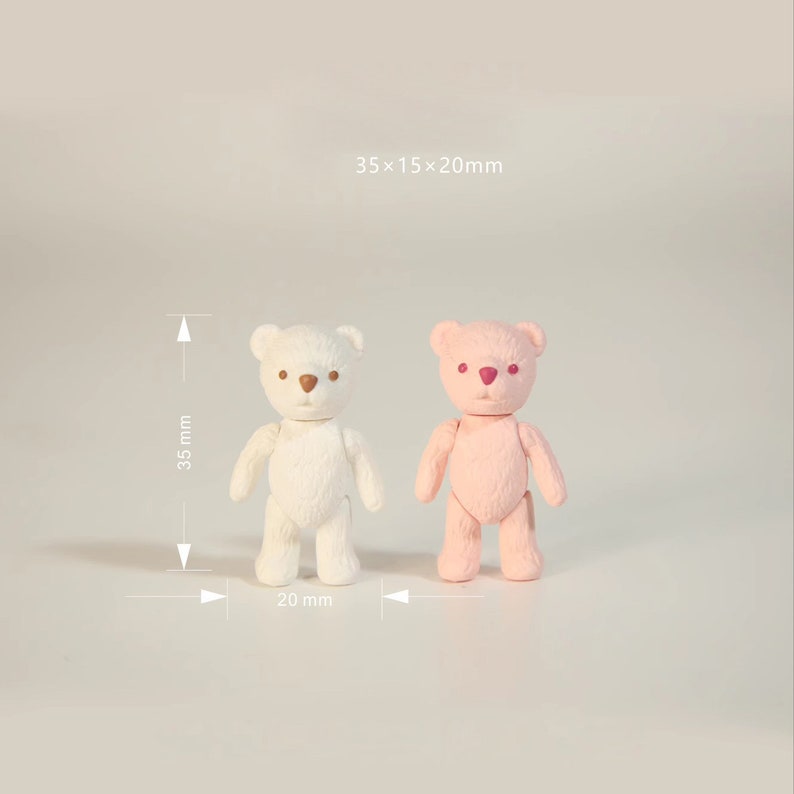 Osito de peluche en miniatura a escala 1:6 con articulaciones móviles, accesorios para muñecas BJD Blythe, casa de muñecas, sala de juegos, juguete, modelo de escritorio