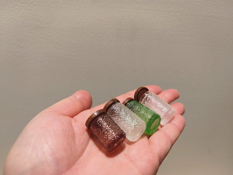 Accessoires de cuisine miniatures pour maison de poupée, échelle 1:6, simulation de bégonia, bouteilles hautes et courtes, pot de rangement, modèle de bureau BJD Blythe