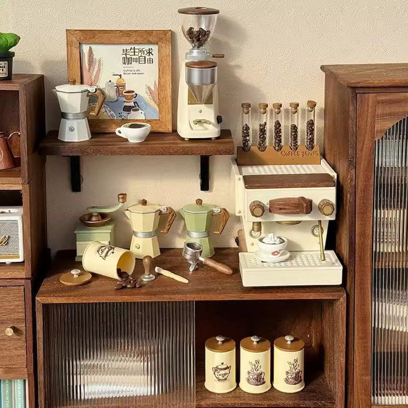 Muebles de cafetería en miniatura a escala 1:6: accesorios para casas de muñecas BJD, Blythe y casas de juego para niños.