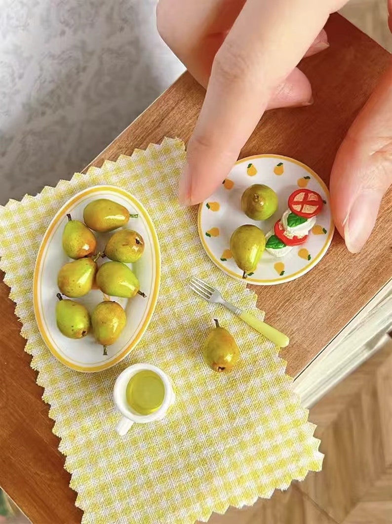 Miniature pour maison de poupée, échelle 1:6, mini simulation en argile, pastèque, kaki, citron, poire, pamplemousse, modèle BJD Blythe GSC, fruits, nourriture, jouet, accessoires