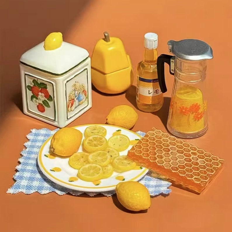 Miniature pour maison de poupée, échelle 1:6, mini simulation en argile, pastèque, kaki, citron, poire, pamplemousse, modèle BJD Blythe GSC, fruits, nourriture, jouet, accessoires