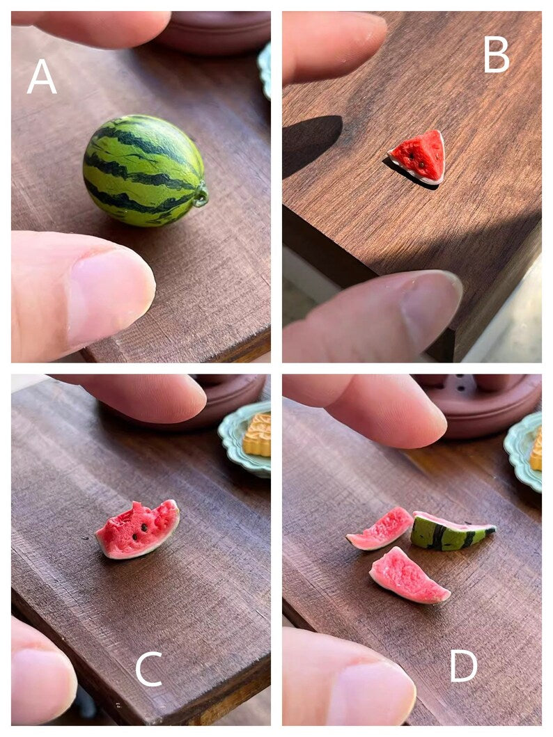 Miniature pour maison de poupée, échelle 1:6, mini simulation en argile, pastèque, kaki, citron, poire, pamplemousse, modèle BJD Blythe GSC, fruits, nourriture, jouet, accessoires