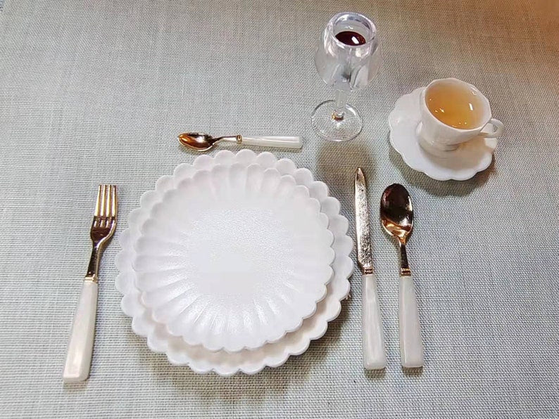 Ensemble de vaisselle miniature, assiettes et bols, échelle 1:6, pour BJD, Blythe, GSC, accessoires de cuisine, jouets de bureau
