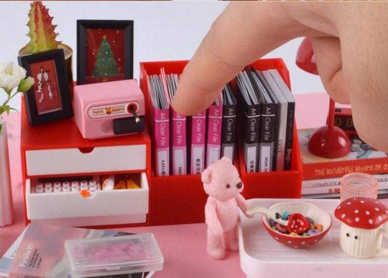 Panier de rangement vertical miniature à tiroirs, échelle 1:6, accessoires pour maison de poupée, rangement pour figurines BJD Blythe
