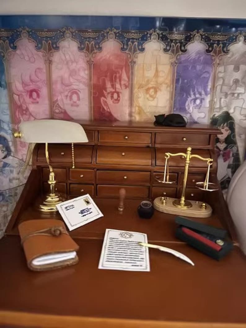 Banco de trabajo de laboratorio científico en miniatura a escala 1:6 con microscopio, modelo de tubo de ensayo, muebles para casa de muñecas en miniatura, accesorios para juguetes BJD Blythe