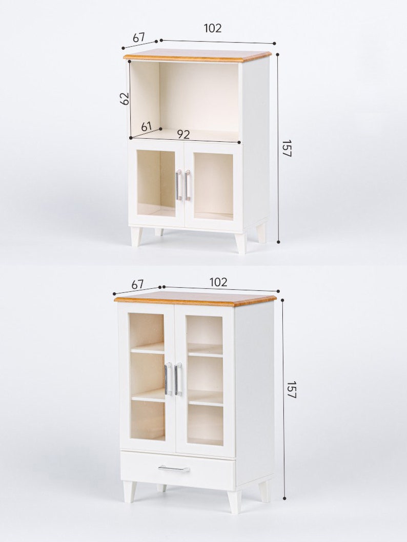 Aparador en miniatura a escala 1:6, mueble para casa de muñecas, modelo de exhibición de escritorio para muñecas BJD Blythe