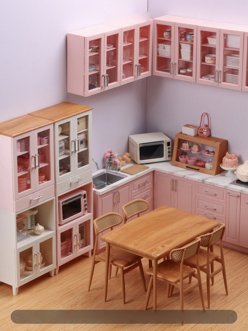 Aparador en miniatura a escala 1:6, mueble para casa de muñecas, modelo de exhibición de escritorio para muñecas BJD Blythe
