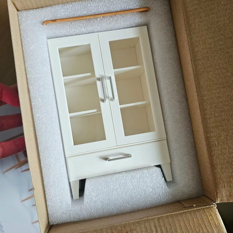 Aparador en miniatura a escala 1:6, mueble para casa de muñecas, modelo de exhibición de escritorio para muñecas BJD Blythe