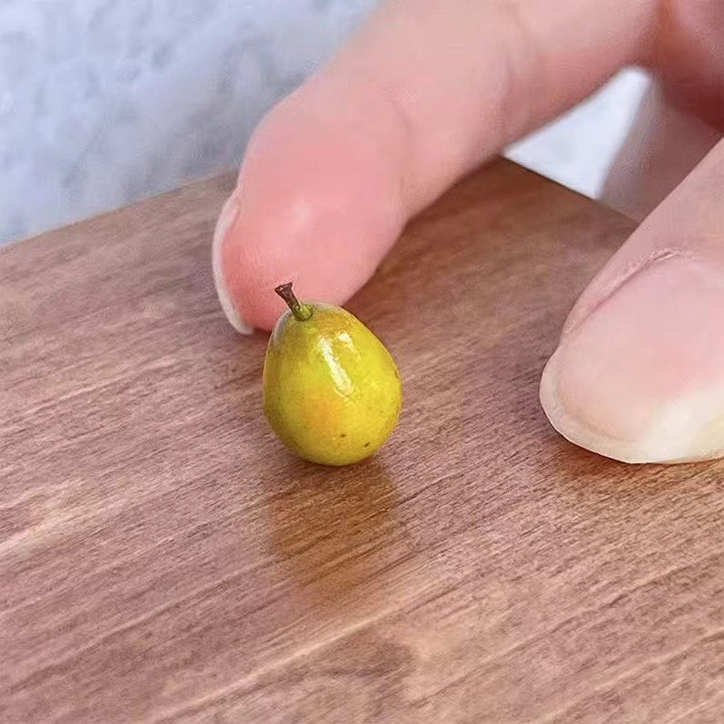 Miniature pour maison de poupée, échelle 1:6, mini simulation en argile, pastèque, kaki, citron, poire, pamplemousse, modèle BJD Blythe GSC, fruits, nourriture, jouet, accessoires