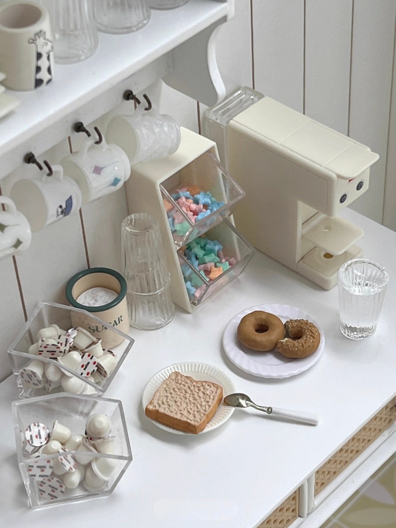 Étagère à café miniature à l'échelle 1:6, accessoire de cuisine pour maison de poupée, modèle de bureau pour BJD Blythe