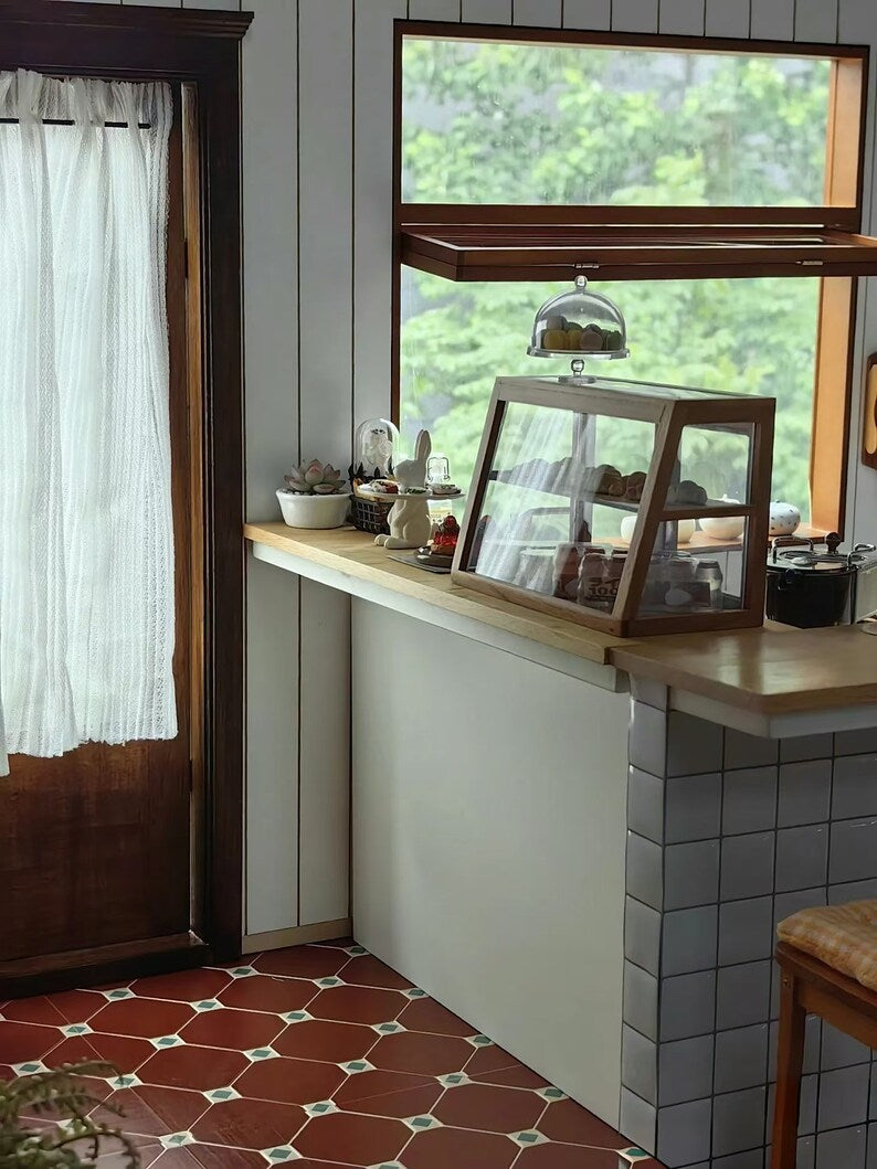 Gabinete de madera en miniatura a escala 1:6 para casa de muñecas BJD Blythe, vitrina de almacenamiento de postres, muebles en miniatura, modelo de escritorio, juguete