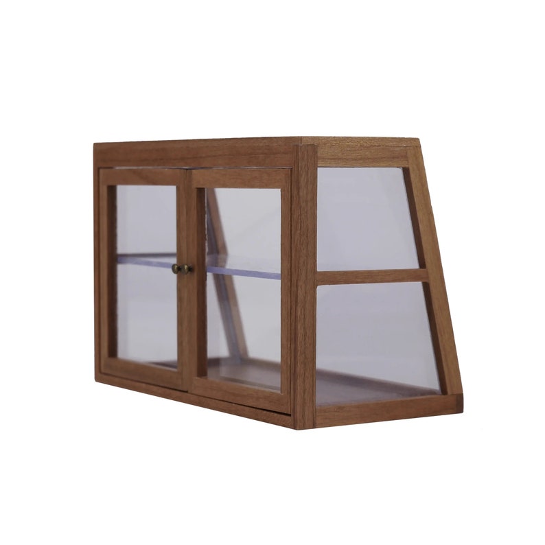 Gabinete de madera en miniatura a escala 1:6 para casa de muñecas BJD Blythe, vitrina de almacenamiento de postres, muebles en miniatura, modelo de escritorio, juguete