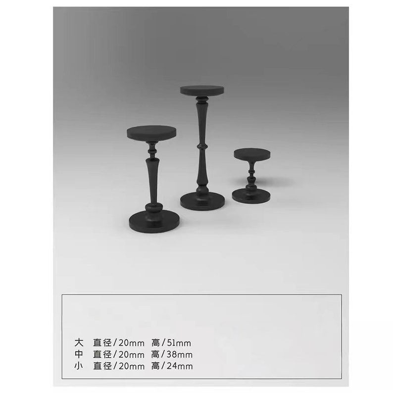Ensemble de tourne-disque vinyle miniature et chandelier en métal à l'échelle 1:6, accessoires pour maison de poupée BJD Blythe