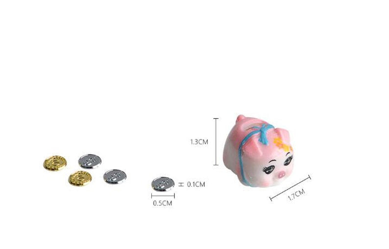 1:12 Scale Miniature Piggy Bank With Gold Silver Coins BJD Blythe GSC Dollhouse Accessories Desktop Model Toys