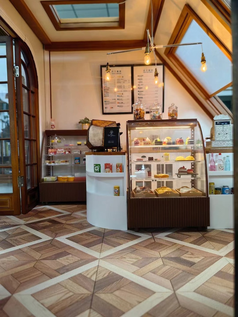 Mueble para tartas en miniatura a escala 1:6, para té de la tarde, postres, muebles de cocina para casa de muñecas, accesorios de almacenamiento en miniatura