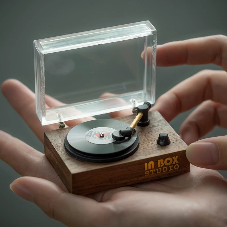 Ensemble de tourne-disque vinyle miniature et chandelier en métal à l'échelle 1:6, accessoires pour maison de poupée BJD Blythe