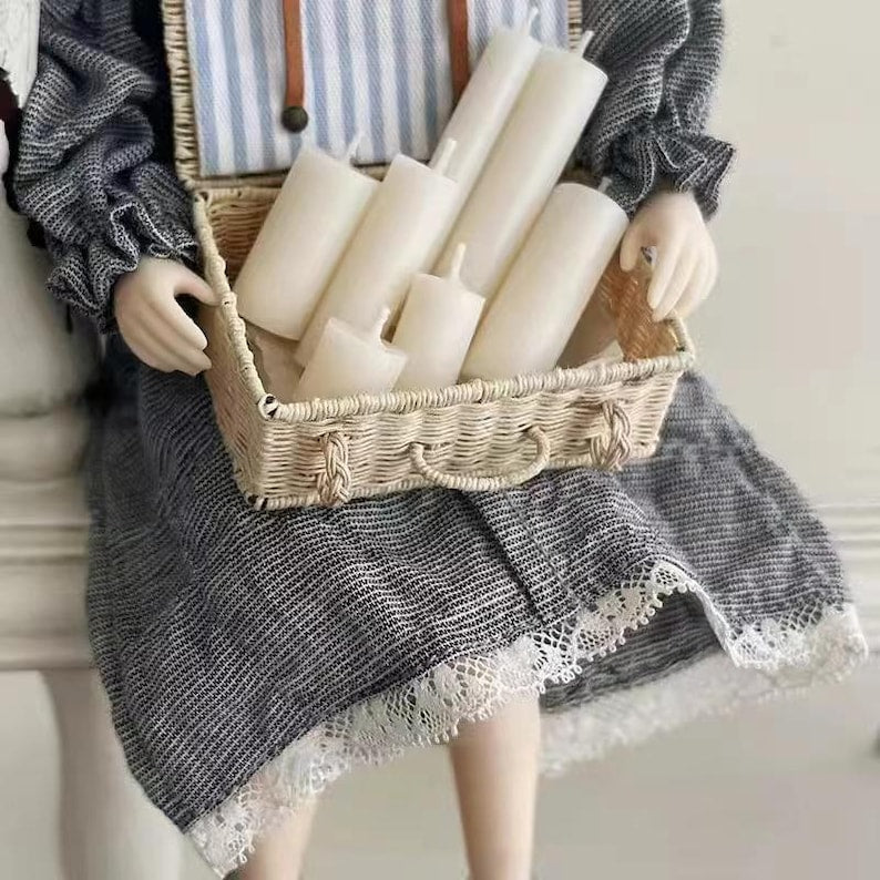 Bougies parfumées miniatures à l'échelle 1:12 - Accessoires de maison de poupée illuminables pour présentation de modèles DIY