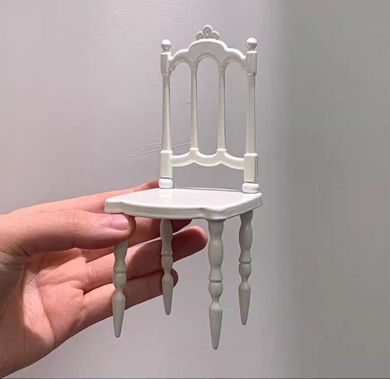 Juego de mesa y silla de metal en miniatura a escala 1:6: muebles para casas de muñecas BJD, Blythe y exhibiciones de modelos.